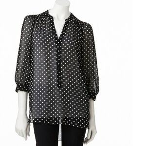 Laurent conrad sheer polka dot blouse size XS
